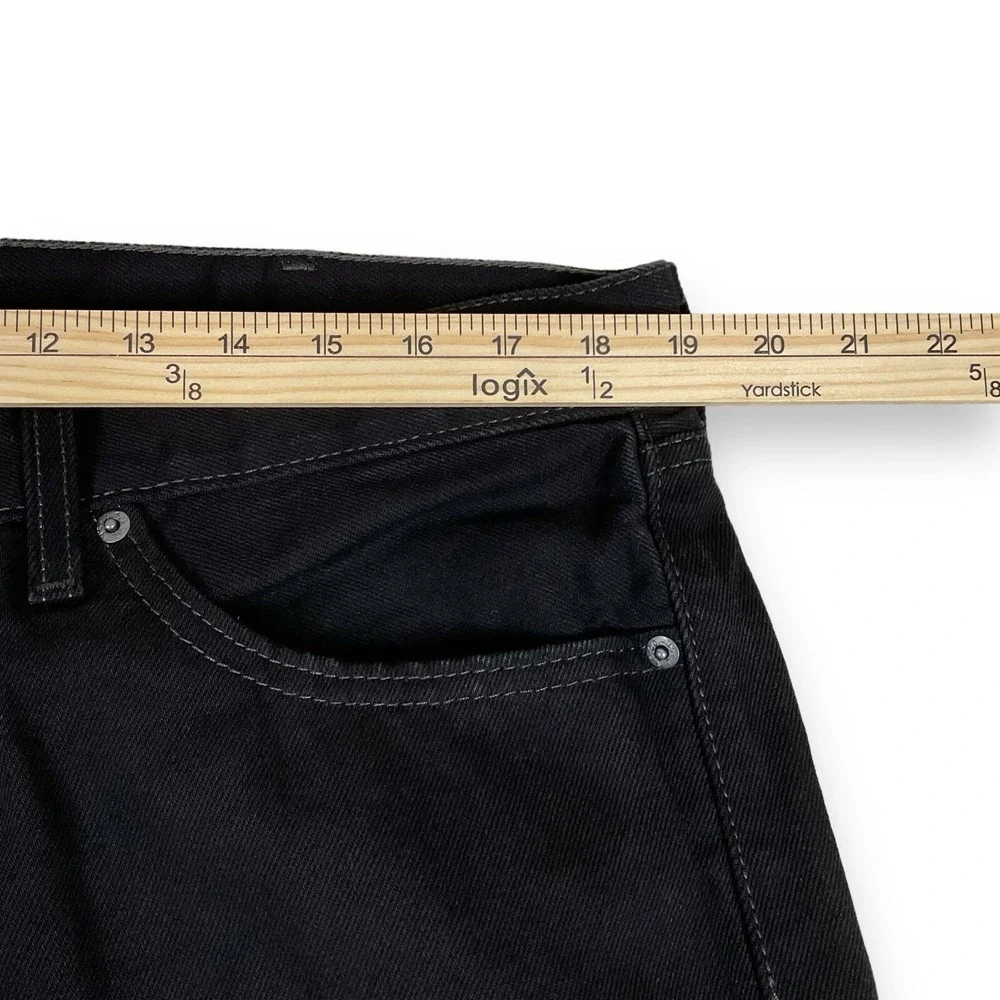 Levis Jeans Mens 38x32 (ACT 38x30) Black 505 Straight Denim